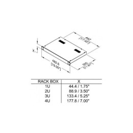 3U Black 300mm Deep Rack Box with a Black Aluminium Front Panel