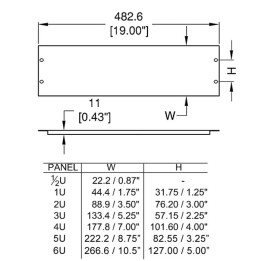 3U Black Aluminium Flanged Rack Panel