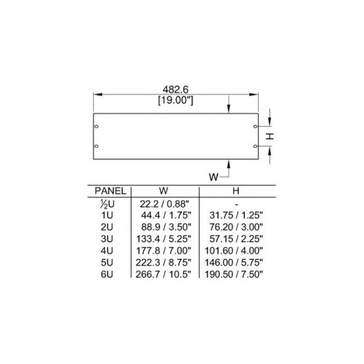 3U Black Aluminium Flat Rack Panel
