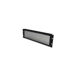 3U Black Perforated Flanged Rack Panel