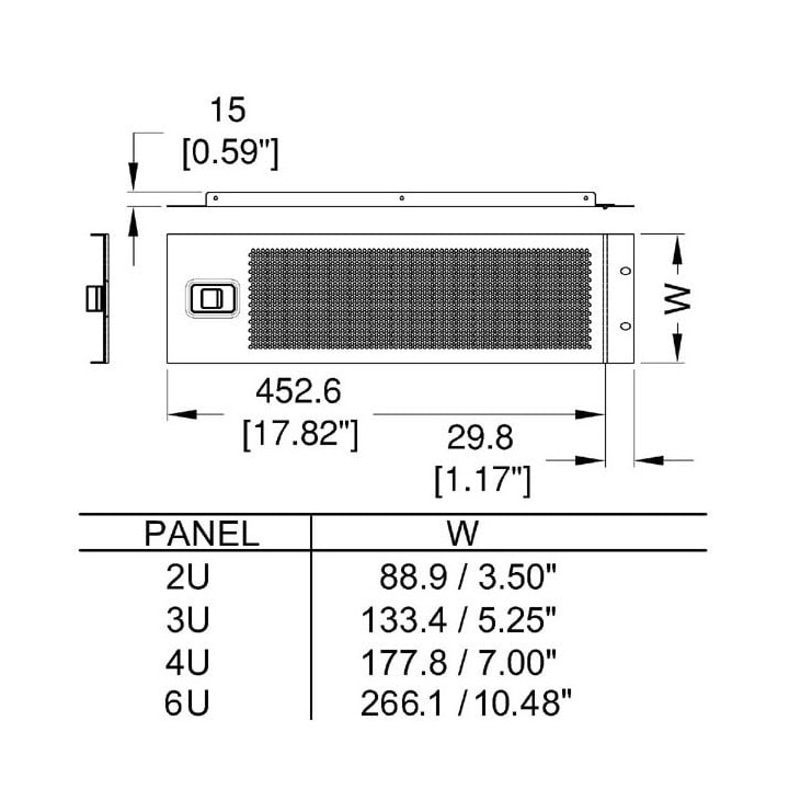 3U Hinged Vented Rack Panel with Slam Lock