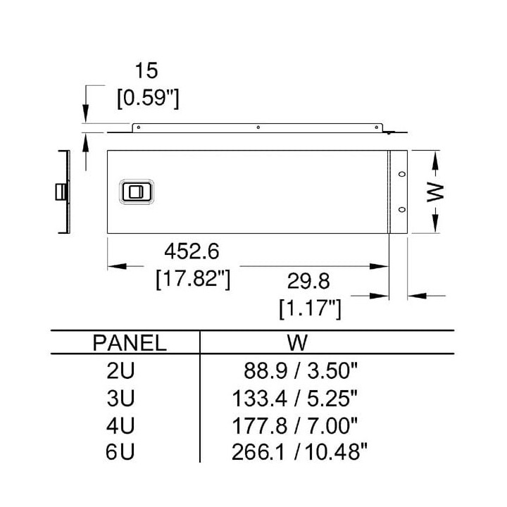 3U Hinged Rack Panel with Slam Lock