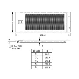 3U Hinged Vented Rack Panel with Slam Lock for 3mm Rails
