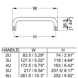 3U Black Rack Panel Handle