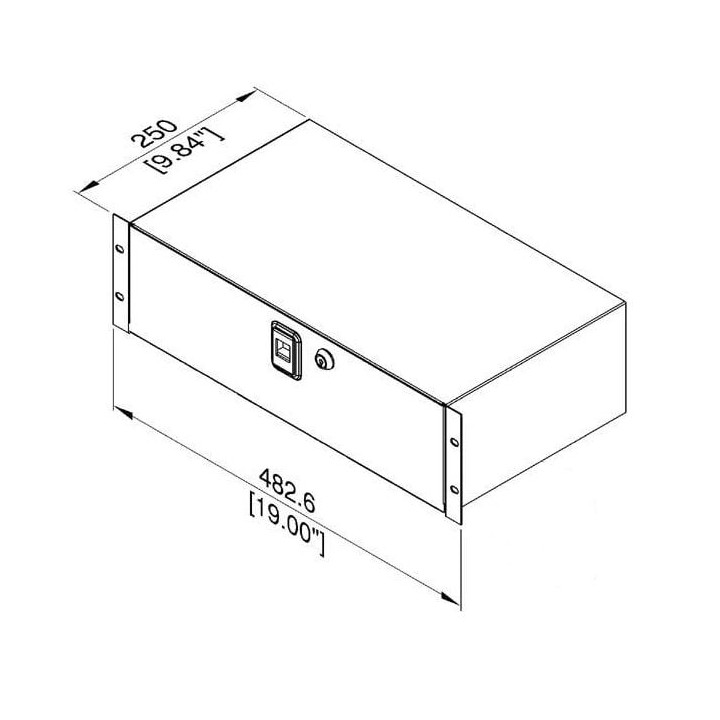 3U Lockable Rack Box with Hinged Door