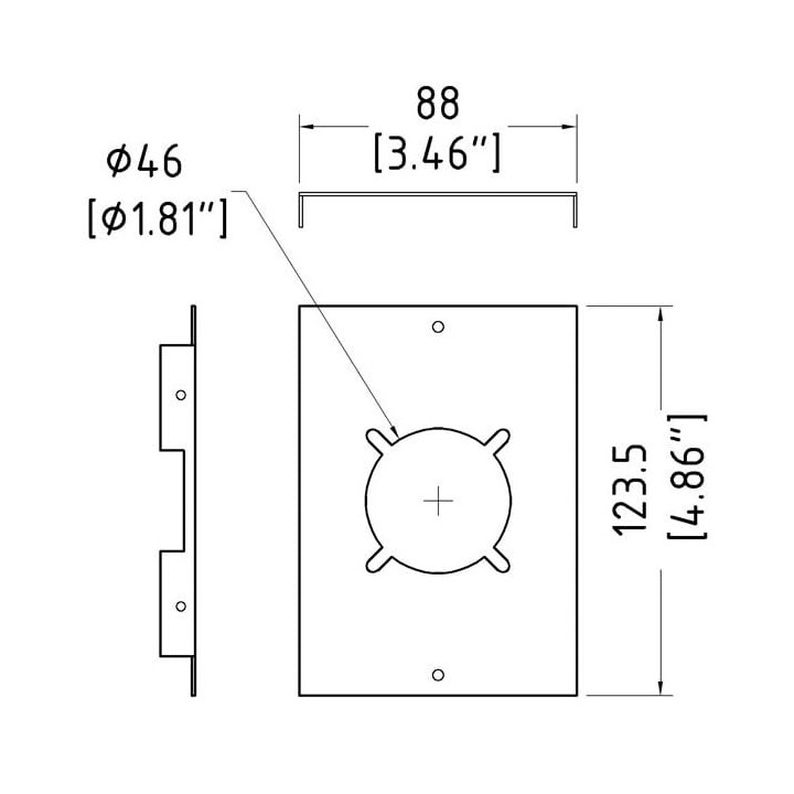 3U MSB Front Panel for 1 x Socapex & Syntax SSX / LK - 2 Module Wide
