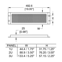 3U Vented Perforated Steel Security Rack Panel