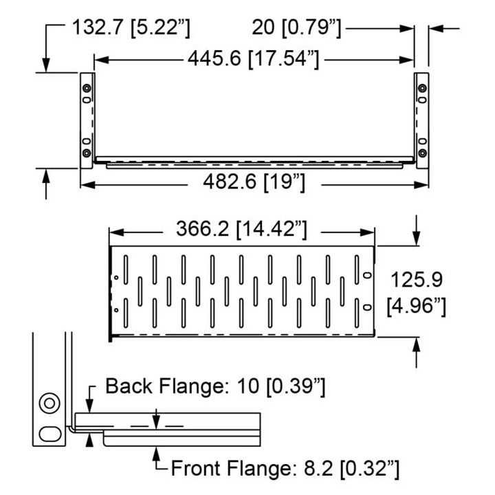 3U Vented Rack Shelf & Magnetic Faceplate For 2 x Sonos Connect:Amp (ZP120)