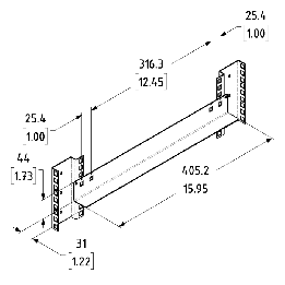 406mm Long Rack Shelf Support for R0883 Rack Rails