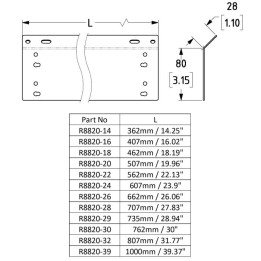 407mm Long Sidebar for R8800 Anti-Vibration System