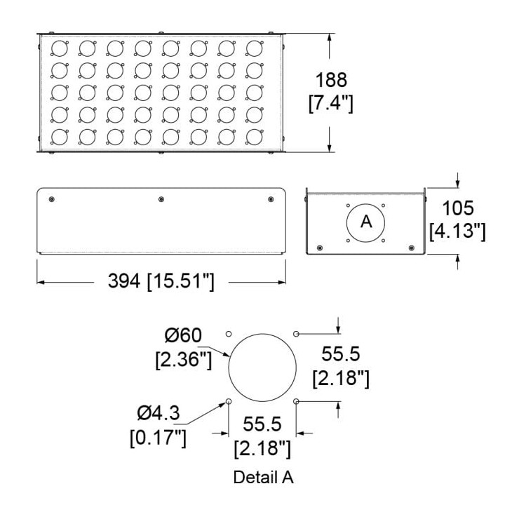 40 Hole Stage Box Punched for D-Series Connectors