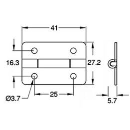 41mm X 27.2mm 4 Hole Zinc Hinge