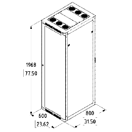 42U Server Enclosure / M6 Rails / 600mm x 800mm / Poly Door