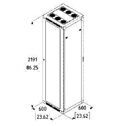 47U Server Enclosure / M6 Rails / 600mm x 600mm / Vented Door