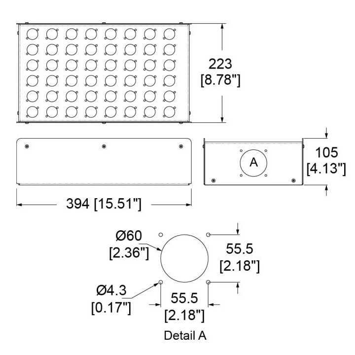 48 Hole Stage Box Punched for D-Series Connectors