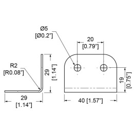 4 Hole Stainless Steel Brace 29mm x 40mm