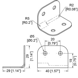 4 Hole PennBrite Brace with Two Radius 29mm x 40mm