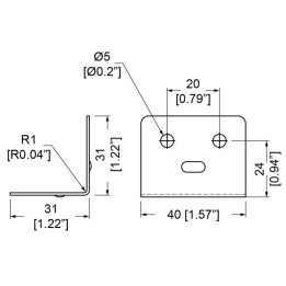 4 Hole Zinc Brace 31mm x 40mm with Bump