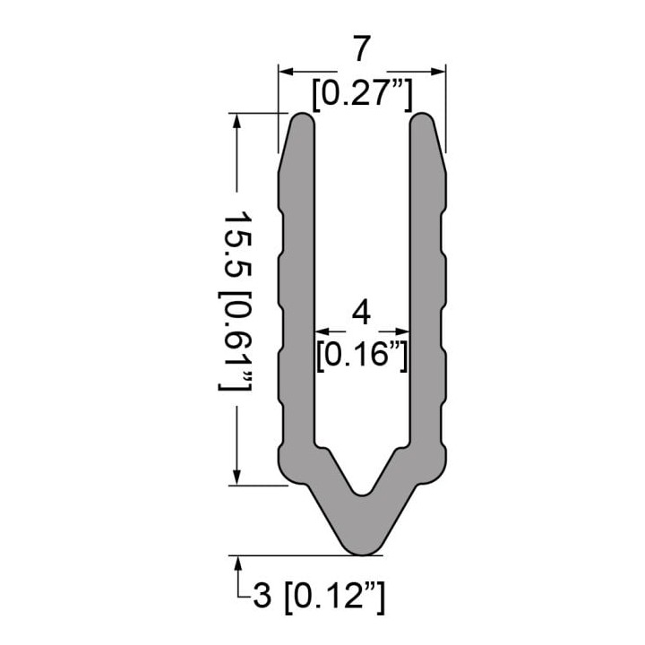 4mm Anodised Tongue Extrusion Mates with EG-0315E/2-2M Groove Extrusion