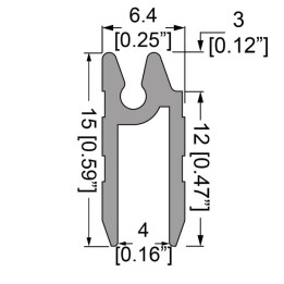 4mm Hybrid Extrusion with Gasket Groove - 4m Long