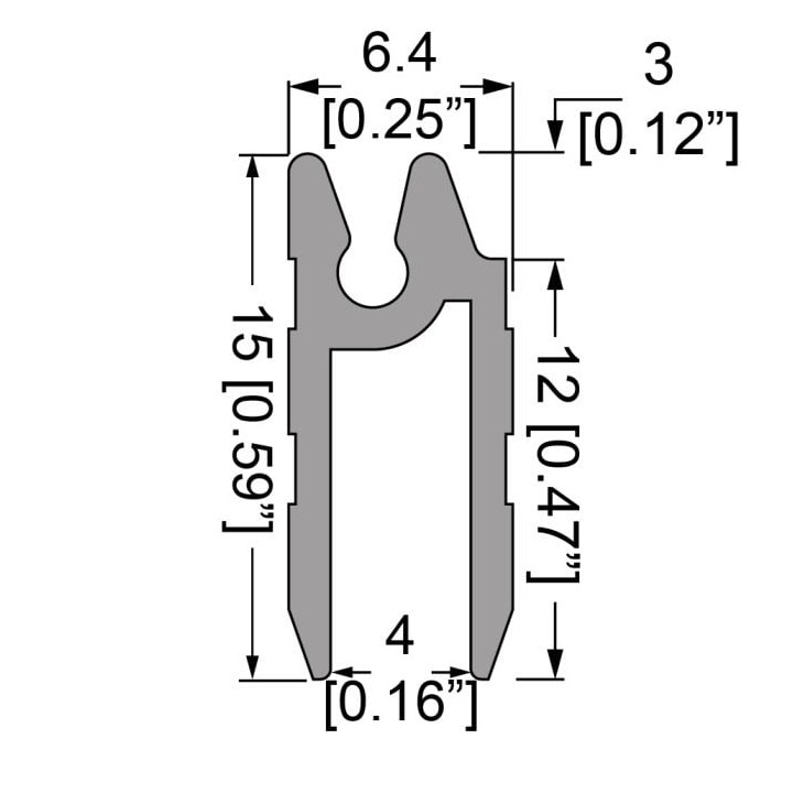 4mm Hybrid Extrusion with Gasket Groove - 4m Long