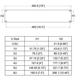 4U Black Aluminium Flat Rack Panel