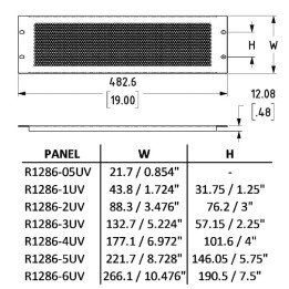 4U Black Perforated Flanged Rack Panel