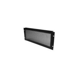 4U Black Perforated Flanged Rack Panel