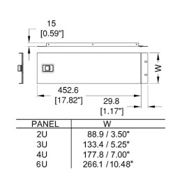 4U Hinged Rack Panel with Slam Lock