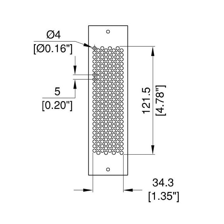 4U MSB Vented Front Panel - 1 Module Wide