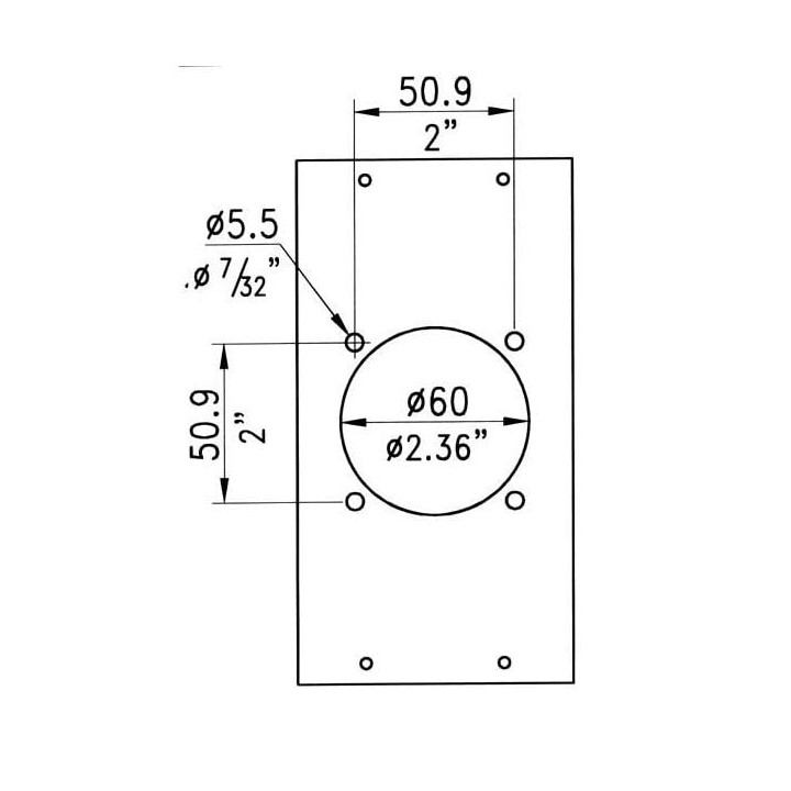 4U MSB Front Panel for 1 x CEE 380V/32 Amp - 2 Module Wide