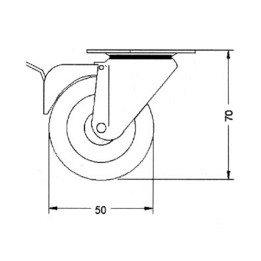50mm Swivel Braked Castor with Grey Wheel