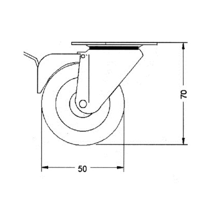 50mm Swivel Braked Castor with Grey Wheel