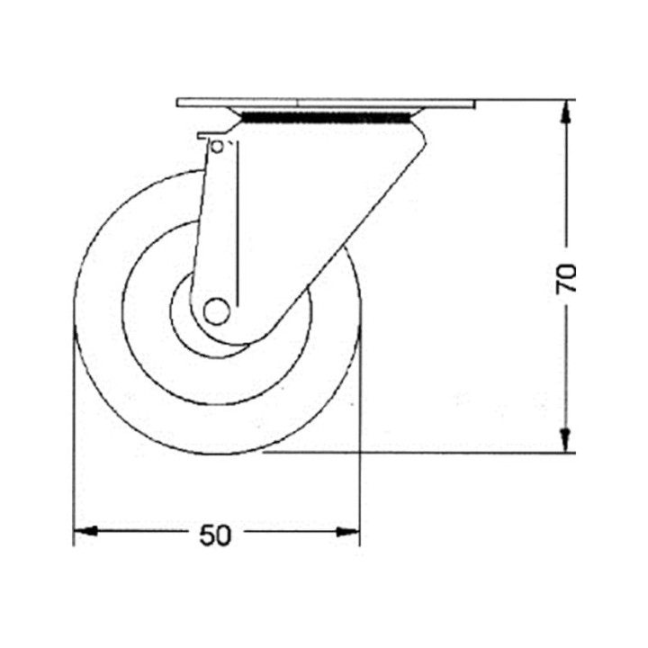 50mm Swivel Castor with Grey Wheel