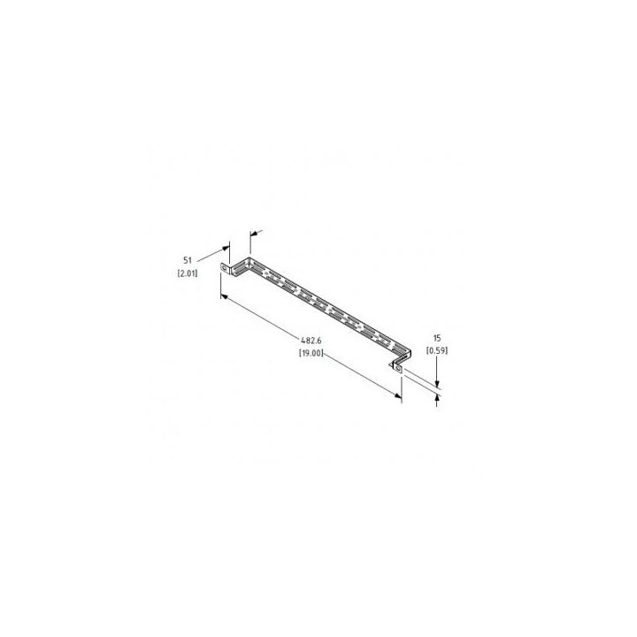 51mm Deep Black 1/2U Cable Lacing Bar