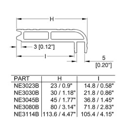 60mm High Basemaker Extrusion for N-Case 1 - 2m Long