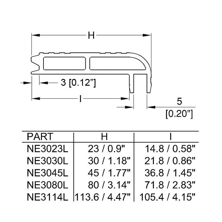 60mm High Lidmaker Extrusion for N-Case 1 - 2m Long
