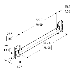 610mm Long Rack Shelf Support for R0883 Rack Rails