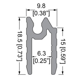 6.3mm Hybrid Extrusion with Gasket Groove - 2m Long