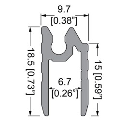 6.7mm Hybrid Extrusion with Gasket Groove - 2m Long