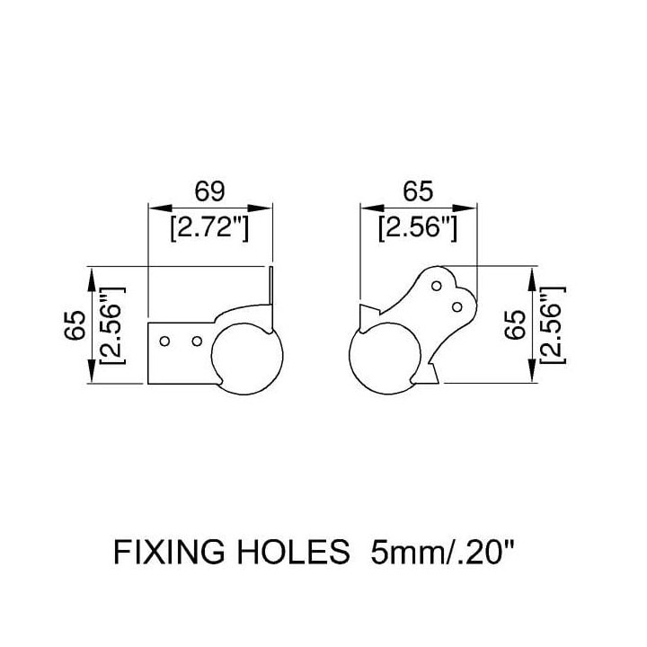 69mm High PennBrite Brace Ball Corner with 3mm Radius
