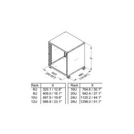 6U Flat Pack Rack with Square Hole Rails