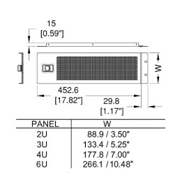 6U Hinged Vented Rack Panel with Slam Lock