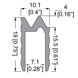 7.1mm Anodised Hybrid Extrusion - 4m Long