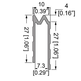 7.3mm Hybrid Extrusion - 4m Long