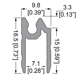 7.1mm Hybrid Extrusion with Gasket Groove - 4m Long