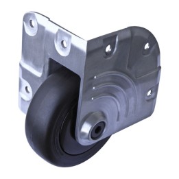 75mm Heavy Duty Zinc Corner Castor with Black Wheel