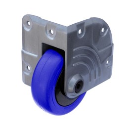 75mm Heavy Duty Zinc Corner Castor with Blue Wheel