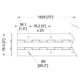 76mm Wide Zinc Punched Double Knuckle Hinge
