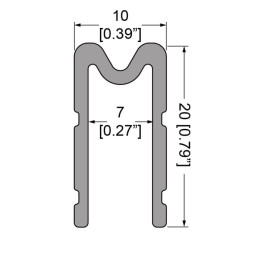 7mm Black Groove Extrusion Mates with EG-0310S/1-4M Tongue Extrusion - 4m Long